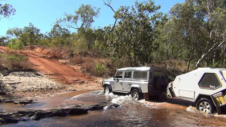 Crossing the Little Laura River near Jowalbinna